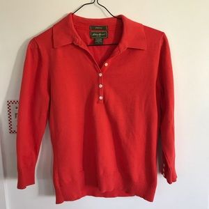 Eddie Bauer cotton knit polo style sweater
